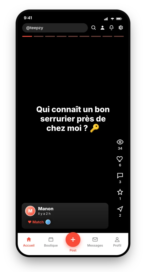 Un Teepz qui demande un serrurier dans le fil Teepzy