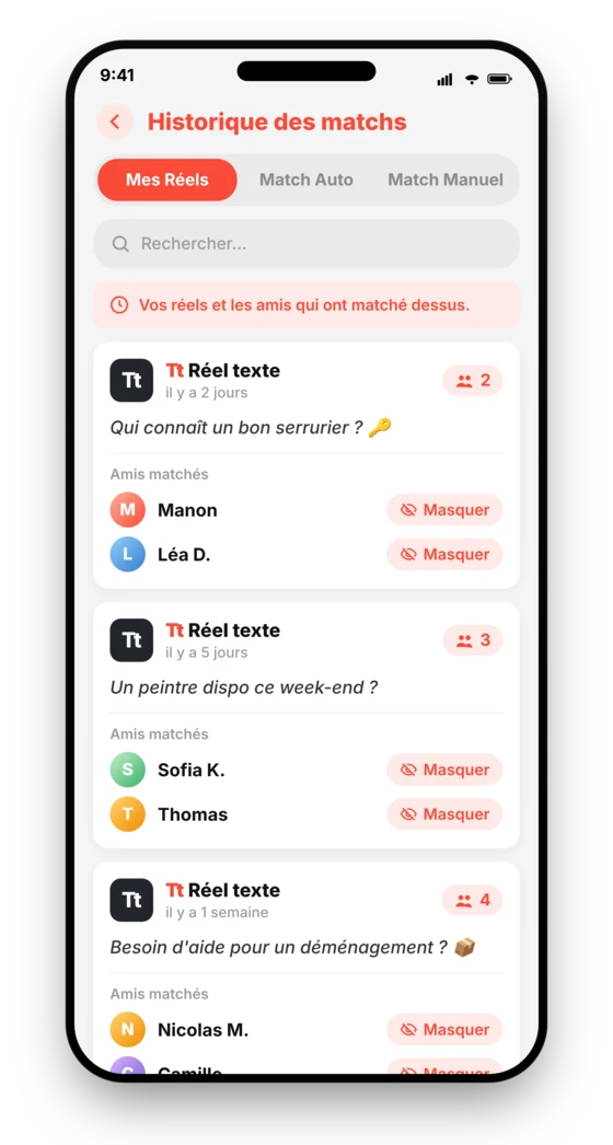 Historique des matchs Teepzy