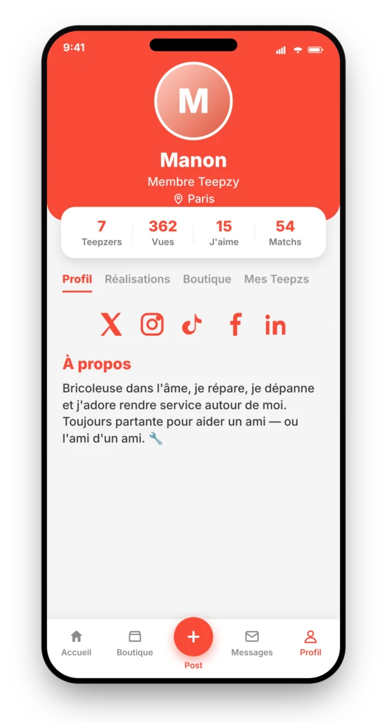 Profil Teepzy et compétences